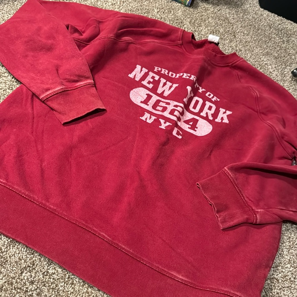 Gear For Sports Red New York 1624 Graphic Crewneck Sweatshirt